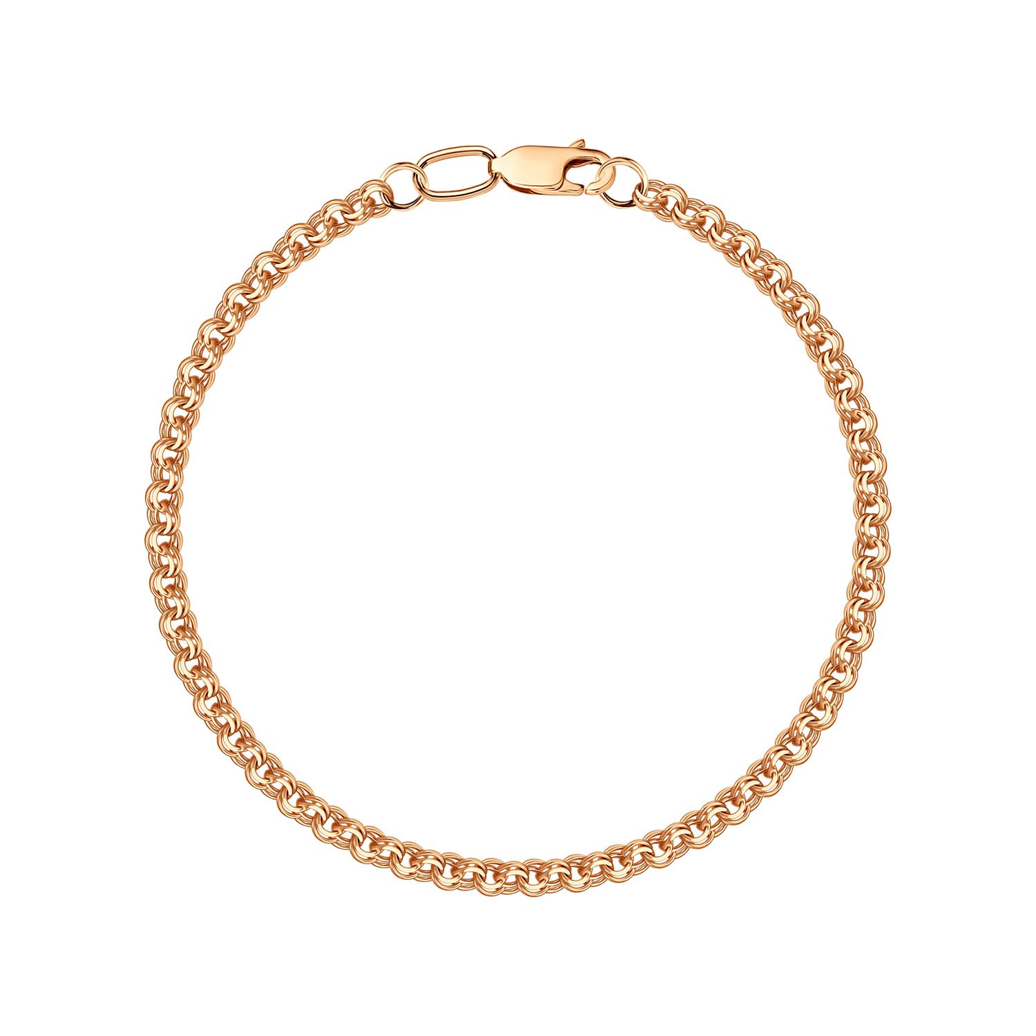 Золотой полновесный браслет Бисмарк с алмазной гранью